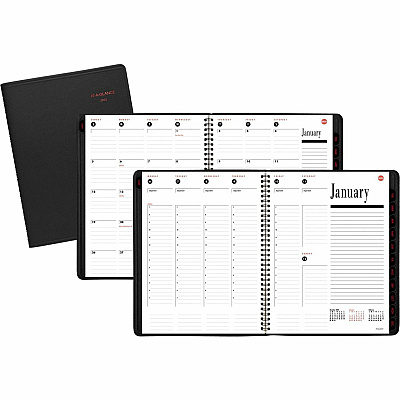 AT-A-GLANCE 800 Range Weekly/Monthly Appointment Book, 11 x 8.25, Black Cover, 12-Month (Jan to Dec): 2026 (7086405)