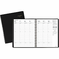 AT-A-GLANCE Weekly Vertical-Column Appointment Book Ruled for Hourly Appointments, 8.75 x 7, Black Cover, 13-Month: Jan 2026 to Jan 2027 (7086505)