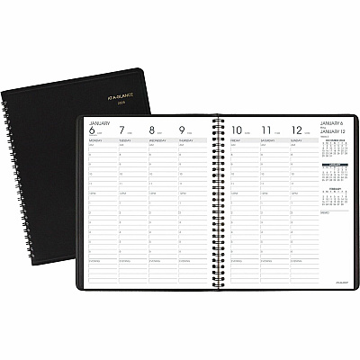 AT-A-GLANCE Weekly Vertical-Column Appointment Book Ruled for Hourly Appointments, 8.75 x 7, Black Cover, 13-Month: Jan 2026 to Jan 2027 (7086505)
