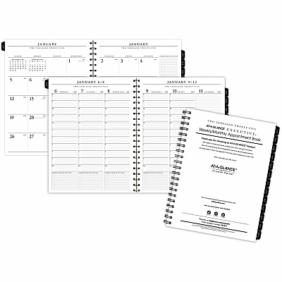 AT-A-GLANCE Executive Weekly/Monthly Planner Refill with 15-Minute Appointments, 11 x 8.25, White Sheets, 12-Month (Jan to Dec): 2026 (7091110)