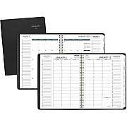 AT-A-GLANCE Triple View Weekly Vertical-Column Format Appointment Book, 11 x 8.25, Black Cover, 12-Month (Jan to Dec): 2026 (70950V05)