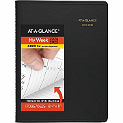 AT-A-GLANCE Weekly Appointment Book, 11 x 8.25, Black Cover, 14-Month: July 2025 to Aug 2026 (7095705)