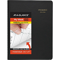 AT-A-GLANCE Weekly Appointment Book, 11 x 8.25, Black Cover, 14-Month: July 2025 to Aug 2026 (7095705)