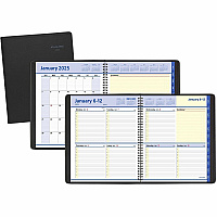 AT-A-GLANCE QuickNotes Weekly Block Format Appointment Book, 10 x 8, Black Cover, 12-Month (Jan to Dec): 2026 (760105)