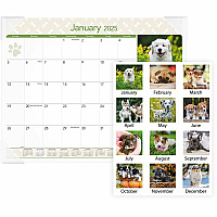 AT-A-GLANCE Puppies Monthly Desk Pad Calendar, Puppies Photography, 22 x 17, White Sheets, Clear Corners, 12-Month (Jan to Dec): 2026 (DMD16632)