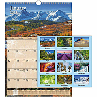 AT-A-GLANCE Scenic Monthly Wall Calendar, Landscape Photography, 12 x 17, White/Multicolor Sheets, 12-Month (Jan to Dec): 2026 (DMW20028)