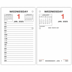 AT-A-GLANCE Daily Two-Color Desk Calendar Refill with tabs (E01750)