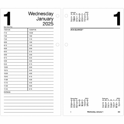 AT-A-GLANCE Large Desk Calendar Refill, 4.5 x 8, White Sheets, 12-Month (Jan to Dec): 2026 (E21050)