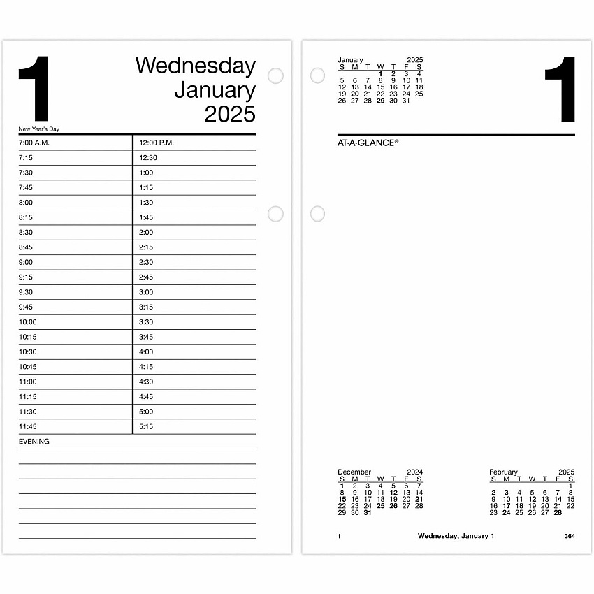 AT-A-GLANCE Large Desk Calendar Refill, 4.5 x 8, White Sheets, 12-Month (Jan to Dec): 2026 (E21050)