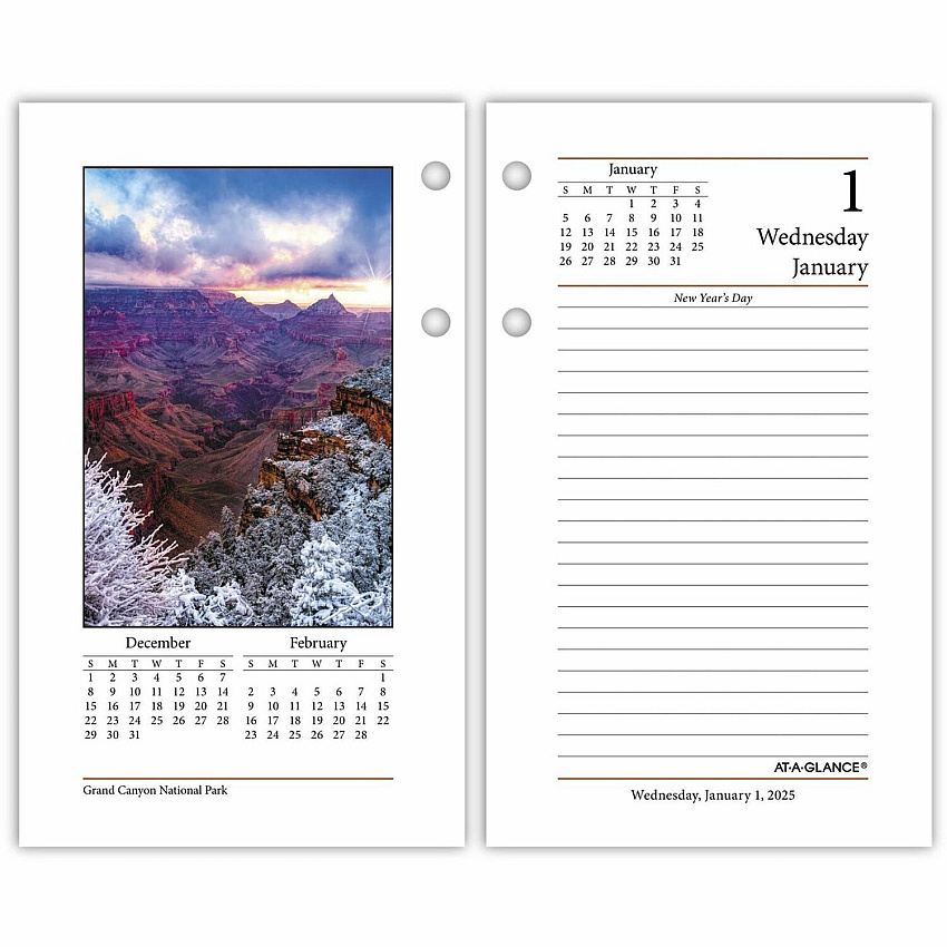 At-A-Glance Photographic Loose-Leaf Desk Calendar Refill (E41750)