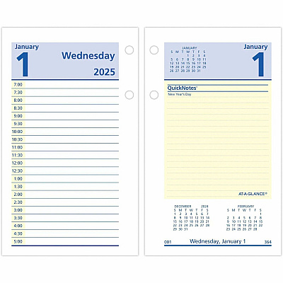 AT-A-GLANCE QuickNotes Desk Calendar Refill, 3.5 x 6, White/Yellow/Blue Sheets, 12-Month (Jan to Dec): 2026 (E51750)