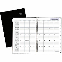 AT-A-GLANCE DayMinder Hard-Cover Monthly Planner, Ruled Blocks, 11.75 x 8, Black Cover, 14-Month: Dec 2025 to Jan 2027 (G470H00)