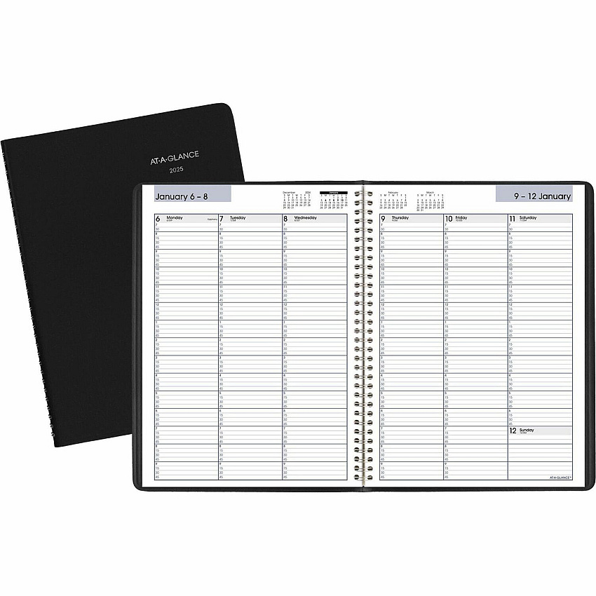 AT-A-GLANCE DayMinder Weekly Appointment Book, Vertical-Column Format, 11 x 8, Black Cover, 12-Month (Jan to Dec): 2026 (G52000)