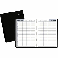 AT-A-GLANCE DayMinder Four-Person Group Daily Appointment Book, 11 x 8, Black Cover, 12-Month (Jan to Dec): 2026 (G56000)