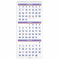 AT-A-GLANCE Deluxe Three-Month Reference Wall Calendar, Vertical Orientation, 12 x 27, White Sheets, 14-Month: Dec 2025 to Jan 2027 (PM1128)