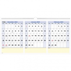 AT-A-GLANCE QuickNotes 3-Month Horizontal Wall Calendar (PM1528)