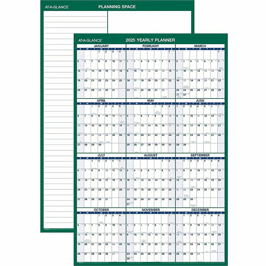 At-A-Glance Vertical Reversible Erasable Wall Calendar (PM21028)