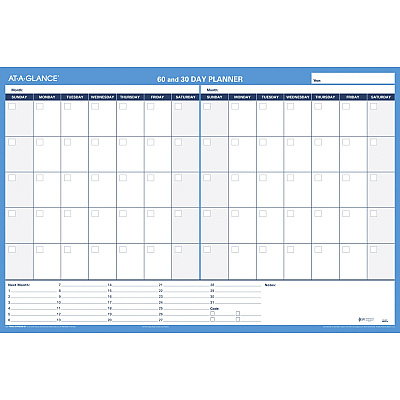 AT-A-GLANCE 30/60-Day Erasable Horizontal Wall Planner (AAGPM23328)