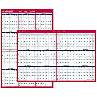 AT-A-GLANCE Erasable Vertical/Horizontal Wall Planner, 24 x 36, White/Blue/Red Sheets, 12-Month (Jan to Dec): 2026 (PM2628)