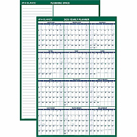 AT-A-GLANCE Vertical Erasable Wall Planner, 32 x 48, White/Green Sheets, 12-Month (Jan to Dec): 2026 (PM31028)
