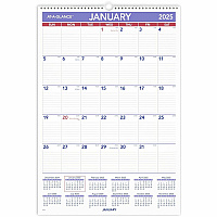 AT-A-GLANCE Monthly Wall Calendar with Ruled Daily Blocks, 15.5 x 22.75, White Sheets, 12-Month (Jan to Dec): 2026 (PM328)