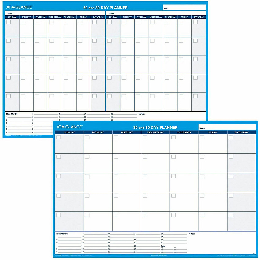 AT-A-GLANCE 30/60 Day Undated Horizontal Wall Planner (AAGPM33328)