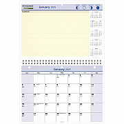 AT-A-GLANCE QuickNotes Desk/Wall Calendar, 3-Hole Punched, 11 x 8, White/Blue/Yellow Sheets, 12-Month (Jan to Dec): 2026 (PM5028)