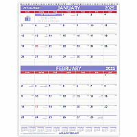 AT-A-GLANCE Two-Month Wall Calendar, 22 x 29, White/Blue/Red Sheets, 12-Month (Jan to Dec): 2026 (PM928)