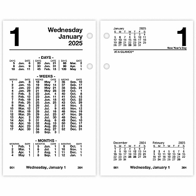 AT-A-GLANCE Financial Desk Calendar Refill, 3.5 x 6, White Sheets, 12-Month (Jan to Dec): 2026 (S17050)