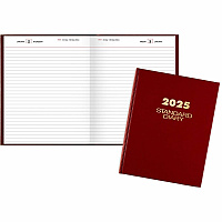 AT-A-GLANCE Standard Diary Daily Diary, 2026 Edition, Medium/College Rule, Red Cover, (200) 9.5 x 7.5 Sheets (SD37413)