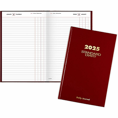 AT-A-GLANCE Standard Diary Daily Journal, 2026 Edition, Wide/Legal Rule, Red Cover, (210) 12 x 7.75 Sheets (SD37713)