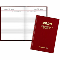 AT-A-GLANCE Standard Diary Daily Reminder Book, 2026 Edition, Medium/College Rule, Red Cover, (201) 7.5 x 5 Sheets (SD38713)