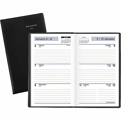 At-A-Glance Weekly Planner, Black, Pocket, 3 1/2" x 6" (SK4800)