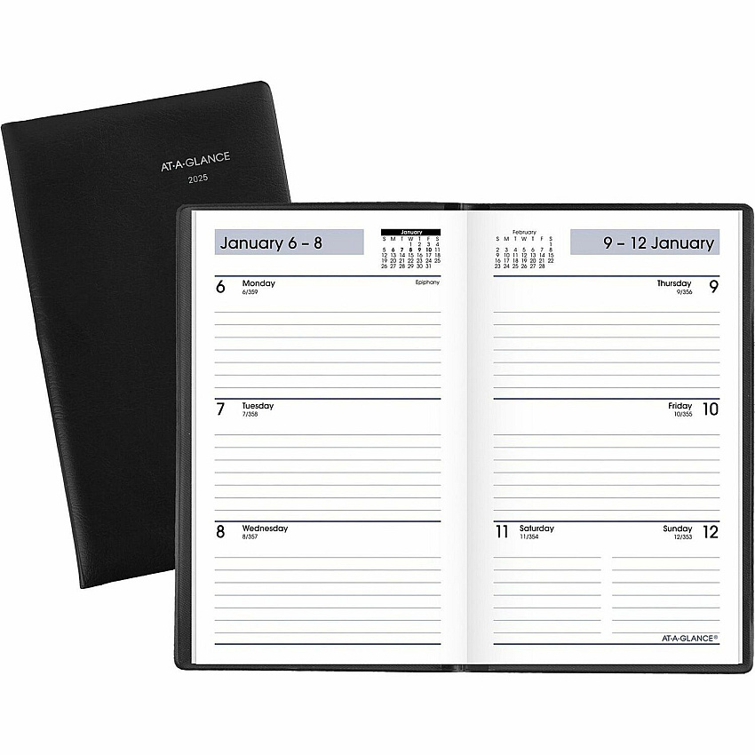 At-A-Glance Weekly Planner, Black, Pocket, 3 1/2" x 6" (SK4800)