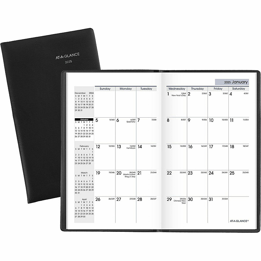 AT-A-GLANCE DayMinder Pocket-Sized Monthly Planner, Unruled Blocks, 6 x 3.5, Black Cover, 14-Month: Dec 2025 to Jan 2027 (SK5300)