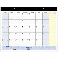 AT-A-GLANCE QuickNotes Desk Pad, 22 x 17, White/Blue/Yellow Sheets, Black Binding, Clear Corners, 13-Month: Jan 2026 to Jan 2027 (SK70000)