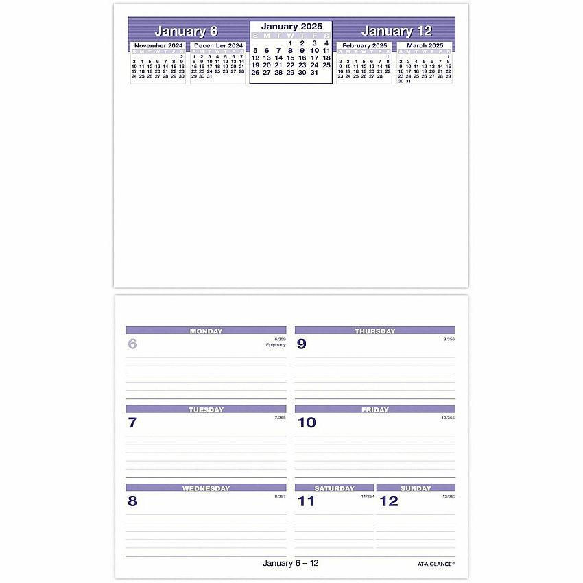AT-A-GLANCE Flip-A-Week Desk Calendar Refill, 7 x 6, White Sheets, 12-Month (Jan to Dec): 2026 (SW705X50)
