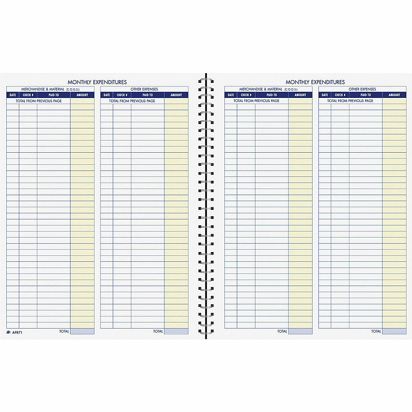 Adams Monthly Bookkeeping Record Book (ABFAFR71)
