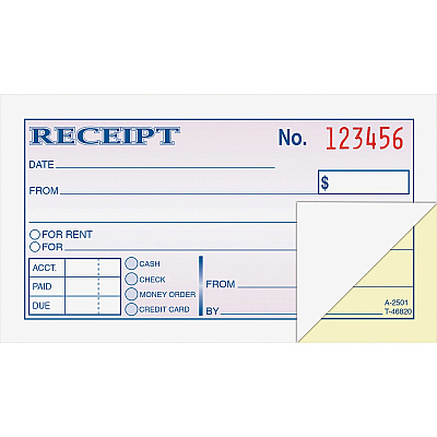Adams Money/rent Receipt Books (ABFDC2501)