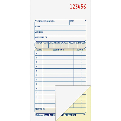 Adams Carbonless 2-part Numbered Sales Order Books (ABFDC3705)