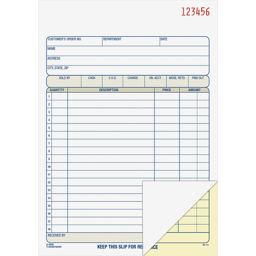 Adams Carbonless 2-part Numbered Sales Order Books (ABFDC5805)
