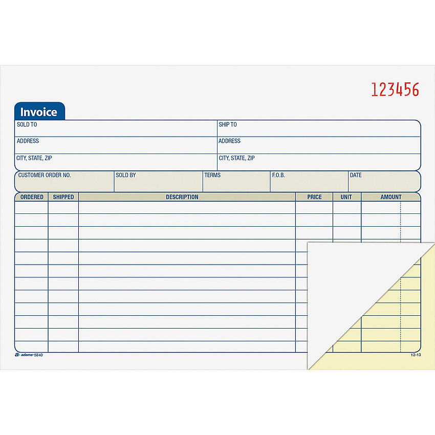 Adams Carbonless Invoice Book (ABFDC5840)