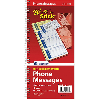 Adams Write 'n Stick Phone Message Book (ABFSC1153WS)