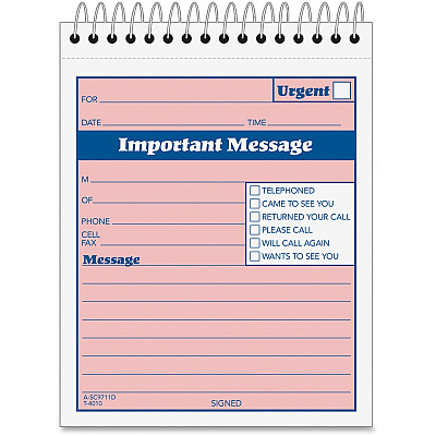 Adams Spiral-bound Phone Message Booklet (ABFSC9711D)