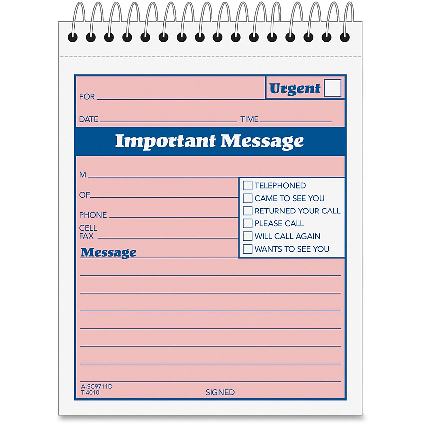 Adams Spiral-bound Phone Message Booklet (ABFSC9711D)