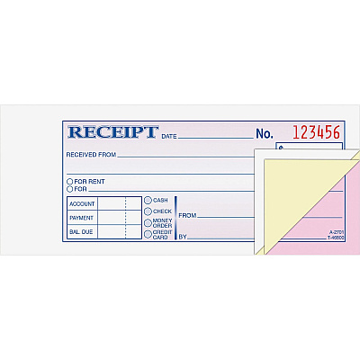 Adams Tapebound 3-part Money Receipt Book (ABFTC2701)