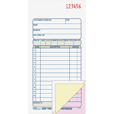 Adams Carbonless 3-part Sales Order Books (ABFTC3705)