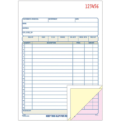 Adams Carbonless 3-part Sales Order Books (ABFTC5805)