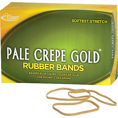 Alliance Rubber 20335 Pale Crepe Gold Rubber Bands - Size #33