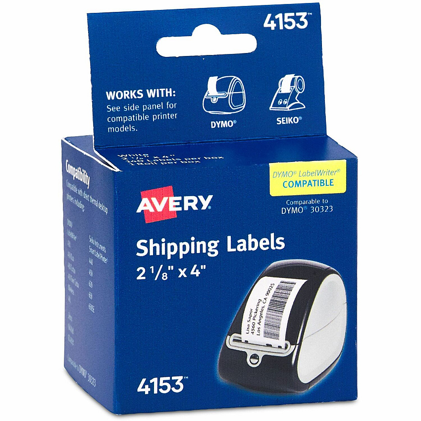 Avery Thermal Roll Labels 2-1/8"x4" , 140 Shipping Labels-1 Roll (AVE4153)